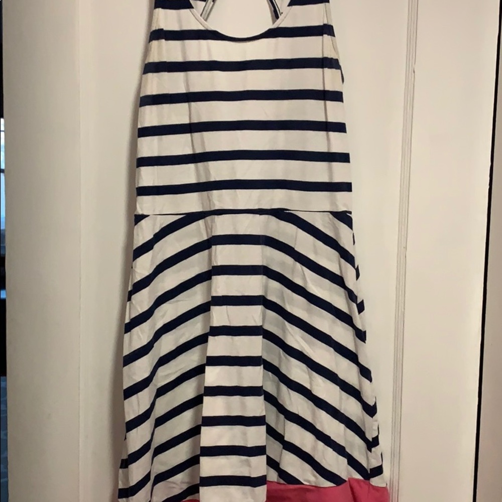 Blue and White Striped Dress